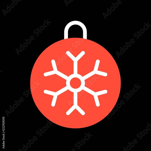 X mas ornament decoration, Merry Christmas filled icon set