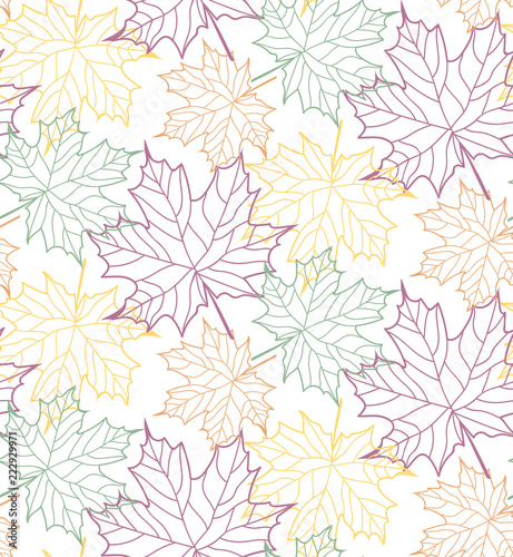 Autumn flat design leaves pattern background