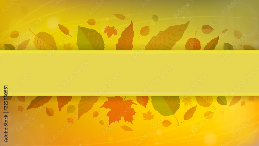 Obraz premium Autumn Background With Leaves Vector Illustration Template.