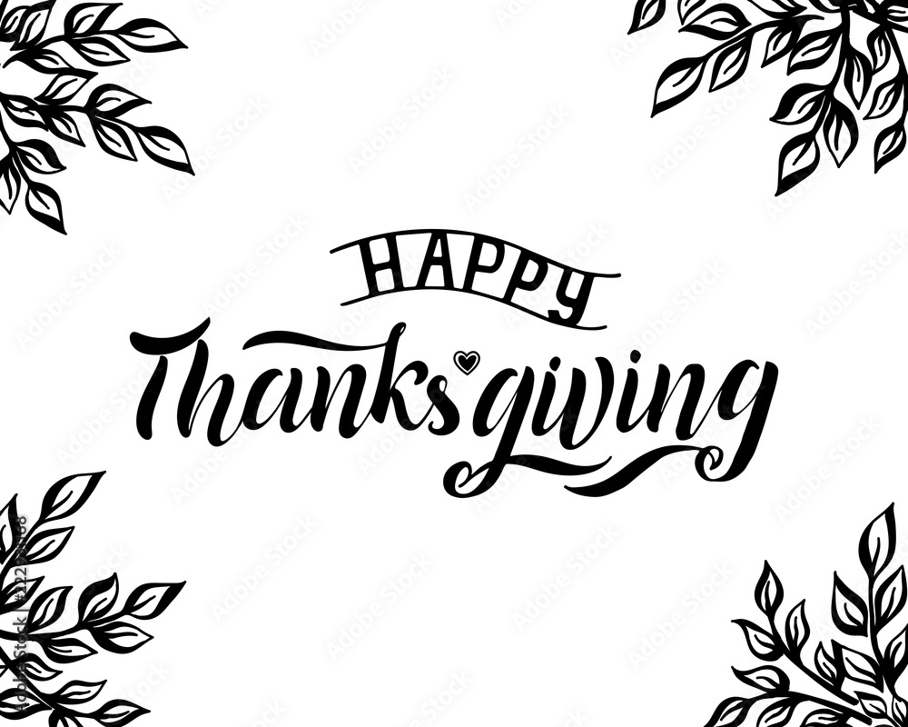 Vector illustration Happy thanksgiving lettering