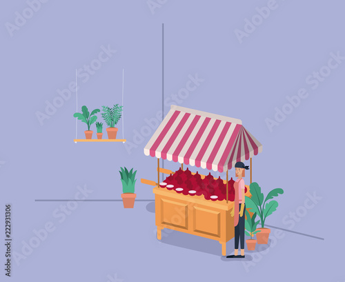 plants vivarium in kiosk