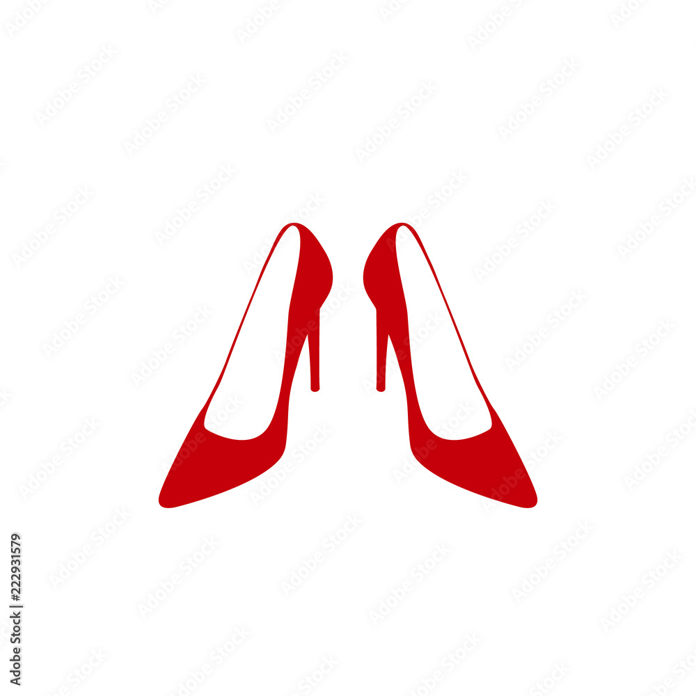 Red high heels icon isolated on white. Elegant shie vector. Red high heels icon isolated on white. Elegant shie vector.