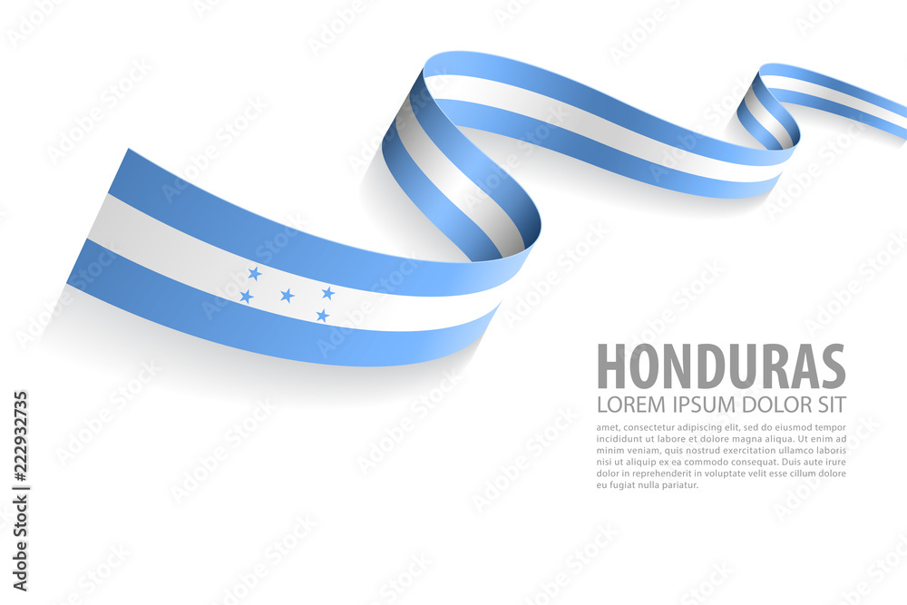 Vector Banner with Honduras Flag colors - obrazy, fototapety, plakaty 