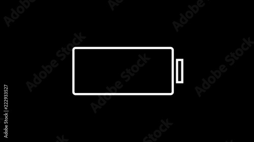 Charge icon on black background, battery is low