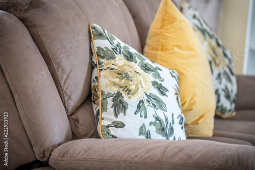 Decorative pillows on a bed