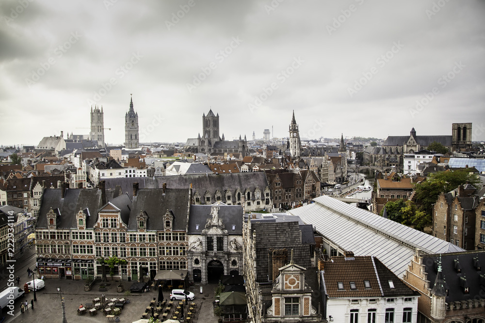 Panoramic view of the city of Ghent