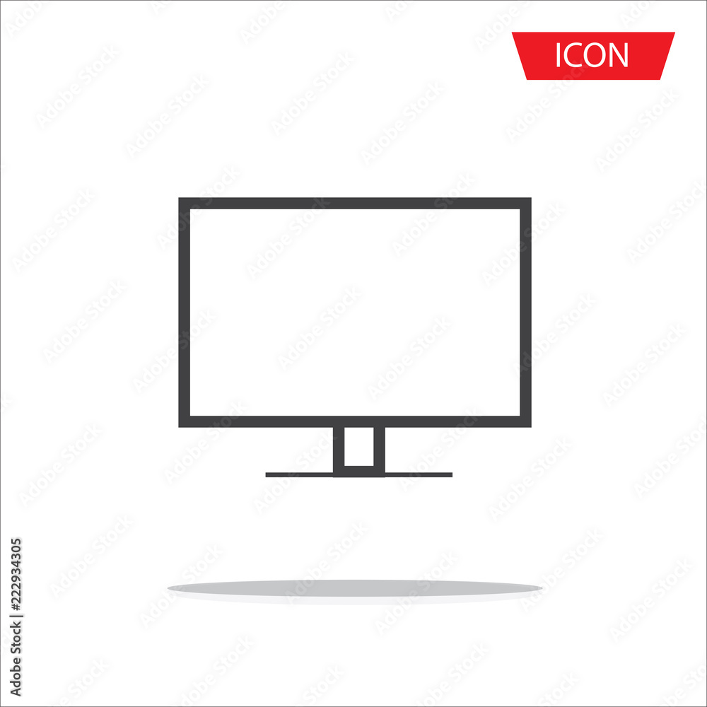 Monitor icon vector isolated on white background. Monitor icon vector isolated on white background.