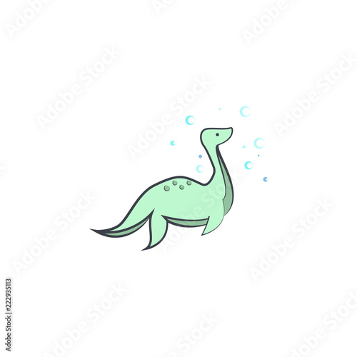 plesiosaur cartoon icon. Element of Jurassic period icon for mobile concept and web apps. Color cartoon plesiosaur icon can be used for web and mobile