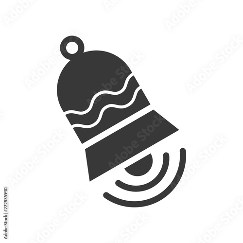 ringing bell, Merry Christmas filled icon set