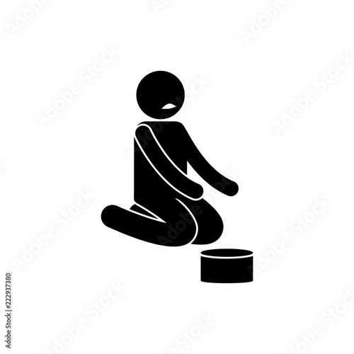 beggar icon. Element of poor man illustration. Premium quality graphic design icon. Signs and symbols collection icon for websites, web design, mobile app