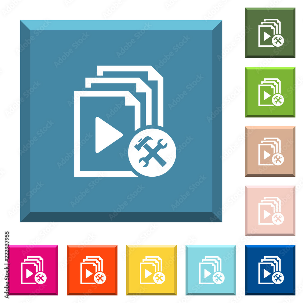 Playlist tools white icons on edged square buttons Playlist tools white icons on edged square buttons