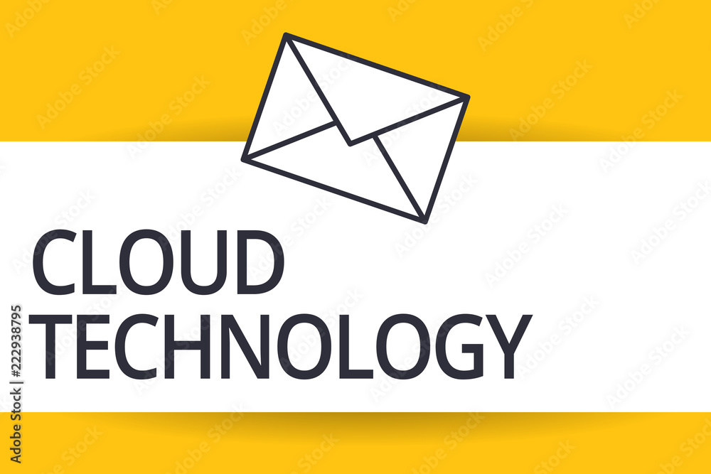 Naklejka premium Handwriting text Cloud Technology. Concept meaning storing and accessing data and programs over Internet.