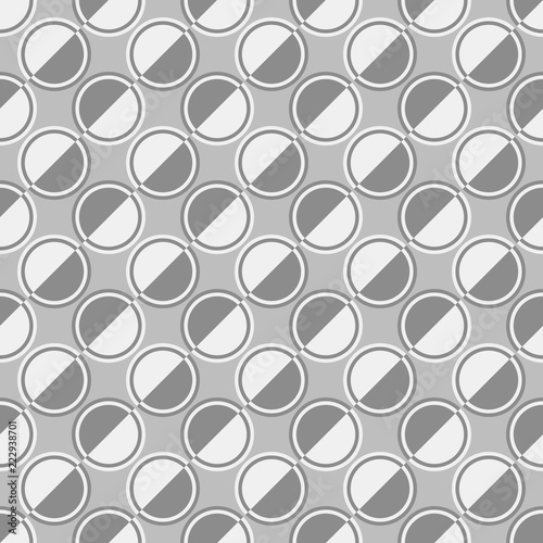 Grey abstract seamless geometrical circle pattern background - vector illustration
