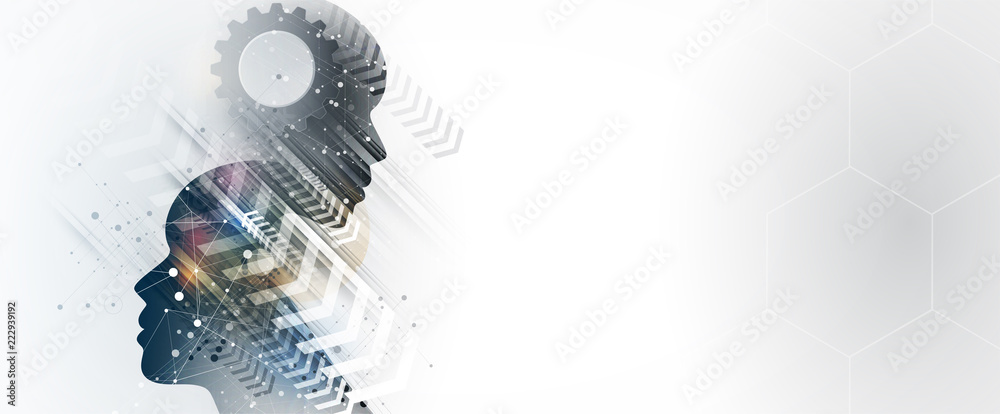 Obraz premium Artificial intelligence. Technology web background. Virtual concept