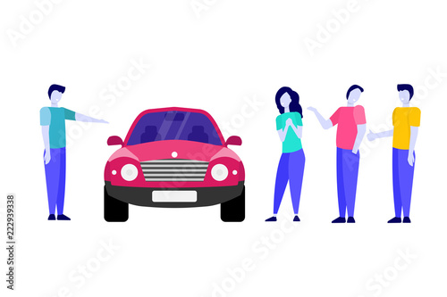 Car Sharing, Transport renting service concept. Vector illustration.