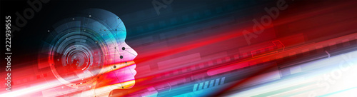 Artificial intelligence. Technology web background. Virtual concept