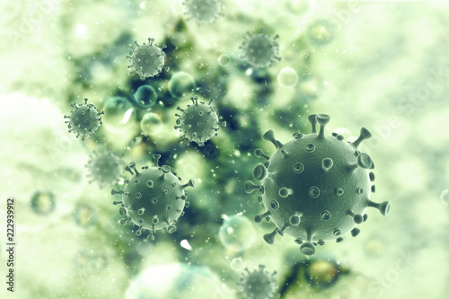 3d rendering virus, bacteria, cell