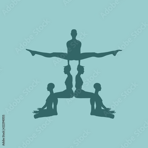 Women pyramid illustration. Teamwork and leadership concept