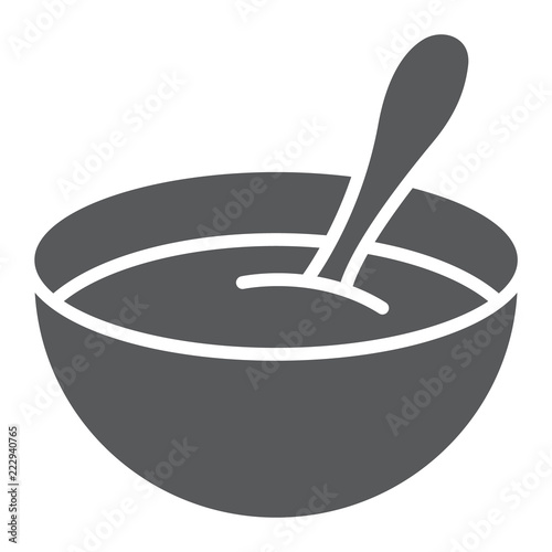 Baby cereal glyph icon, food and eat, dish sign, vector graphics, a solid pattern on a white background.
