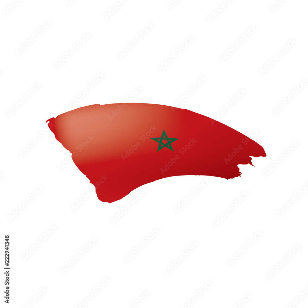 Morocco flag, vector illustration on a white background.