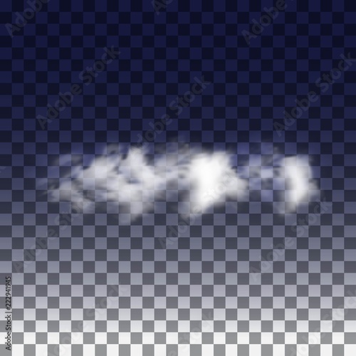 Vector realistic clouds on transparent background