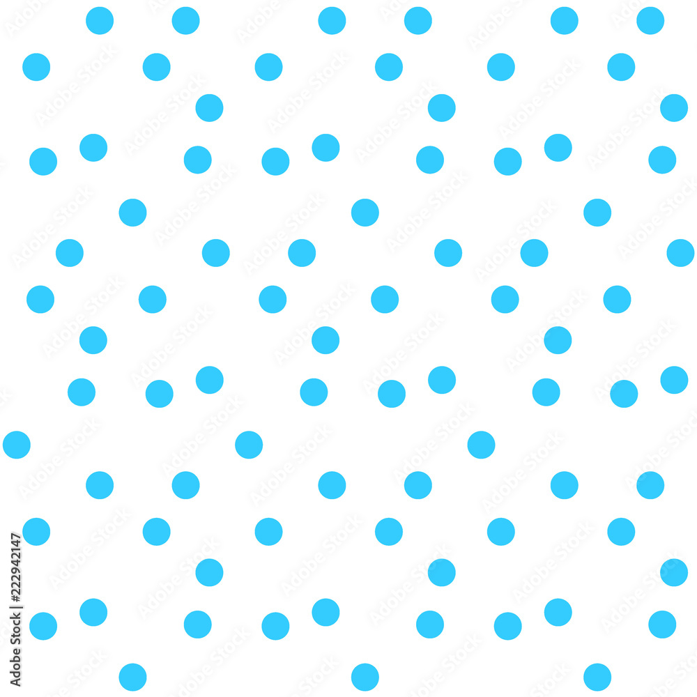 Blue random dots on white background seamless pattern