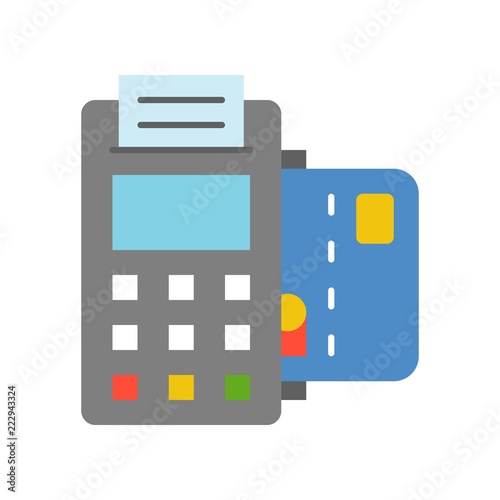 EDC machine and credit card, bank and financial related icon