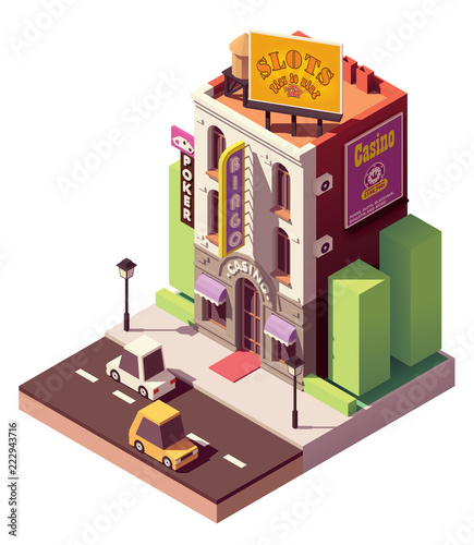 Vector isometric casino building