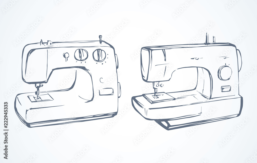 Sewing machine. Vector drawing