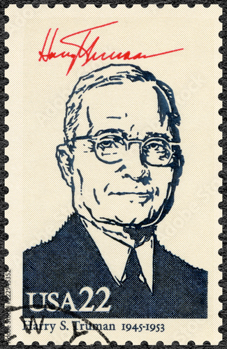 USA - 1986: shows Portrait of Harry S Truman (1884-1972), 33th president of the United States, series Presidents of USA photo