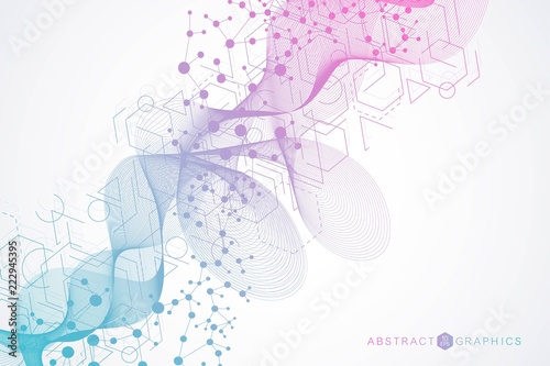 Big Data Visualization Background. Modern futuristic virtual abstract background. Science network pattern, connecting lines and dots. Global network connection vector.