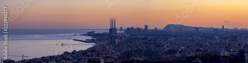 panoramic sunset at barcelona