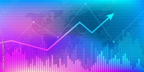 Business candle stick graph chart of stock market investment trading. Trend of graph. Vector illustration