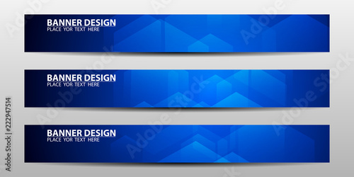 Abstract banner design with blue geometric background.vector illustration