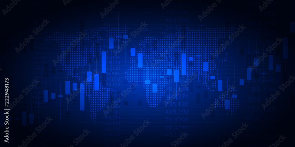 Stock exchange chart market investment trading with world map. Trading platform. Business graph. Vector Illustration Stock exchange chart market investment trading with world map. Trading platform. Business graph. Vector Illustration