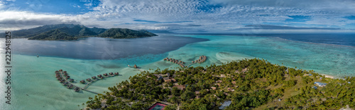 Fotografia, Obraz Taha island french polynesia lagoon aerial view