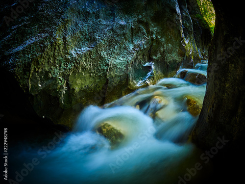 River in a wild gorge. Cheile Crivadiei Gorge, Romania
 photo