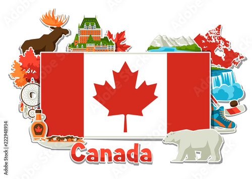 Canada sticker background design.