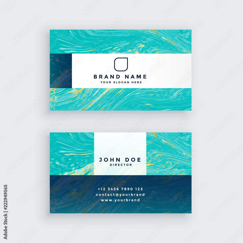 awesome blue professional marble business card template