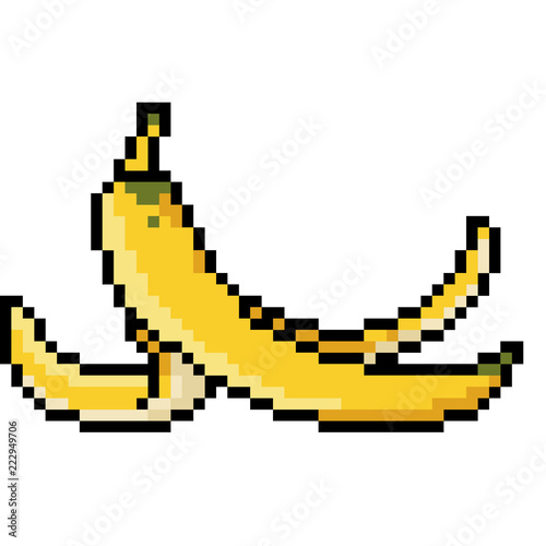 vector pixel art banana peel