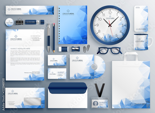 abstract blue business collateral set