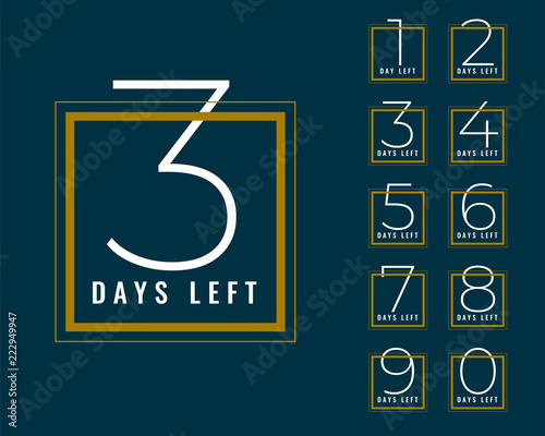 clean number of days left banner design