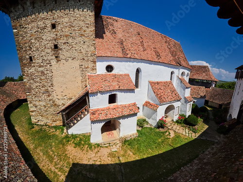 Viscri fortified church in Transylvania, Romania. It is a UNESCO World Heritage site
