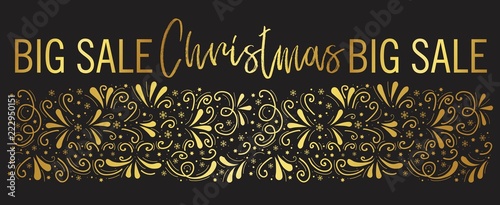 Big Christmas sale. Holiday offer banner. Christmas illustration