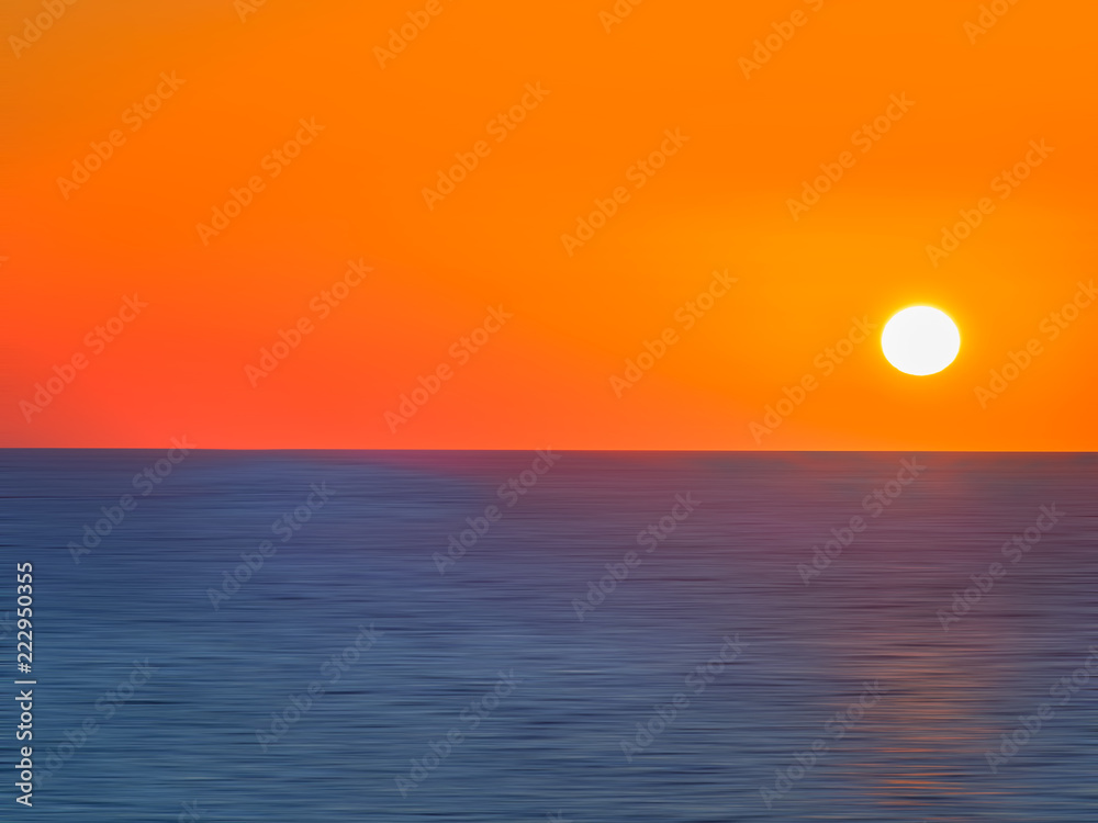 Beautiful red sunset over the blue sea
