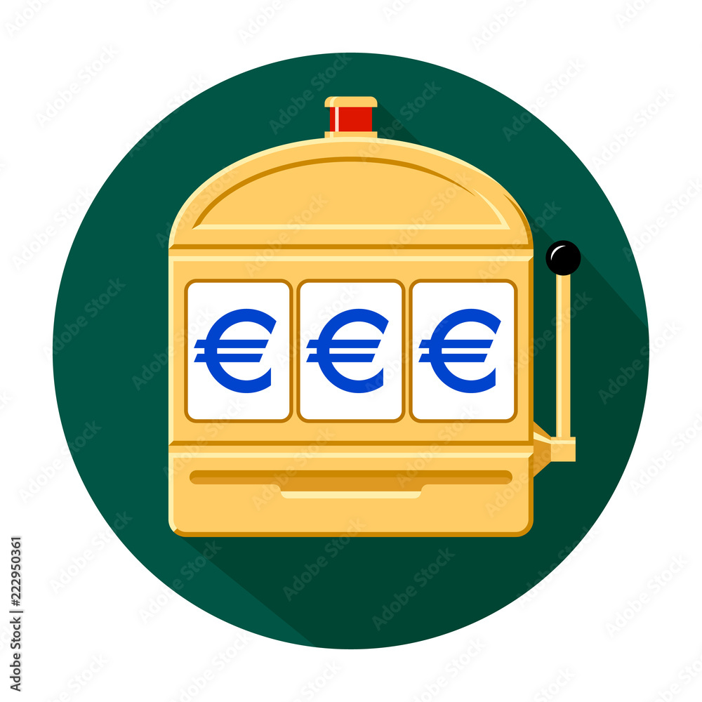 Naklejka premium Euro slot machine icon vector illustration