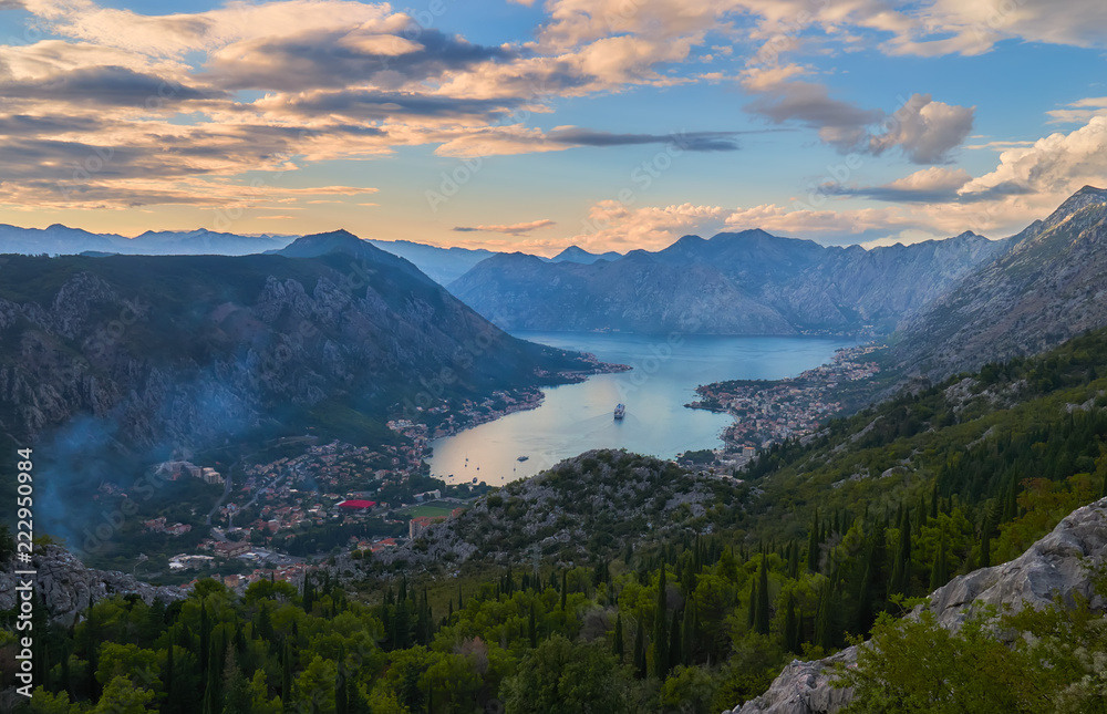 Panoramic view on Kotor bay, Montenegro at sunset
Panoramic view on Kotor bay, Montenegro at sunset