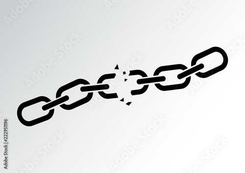 Broken chain. Vector illustration