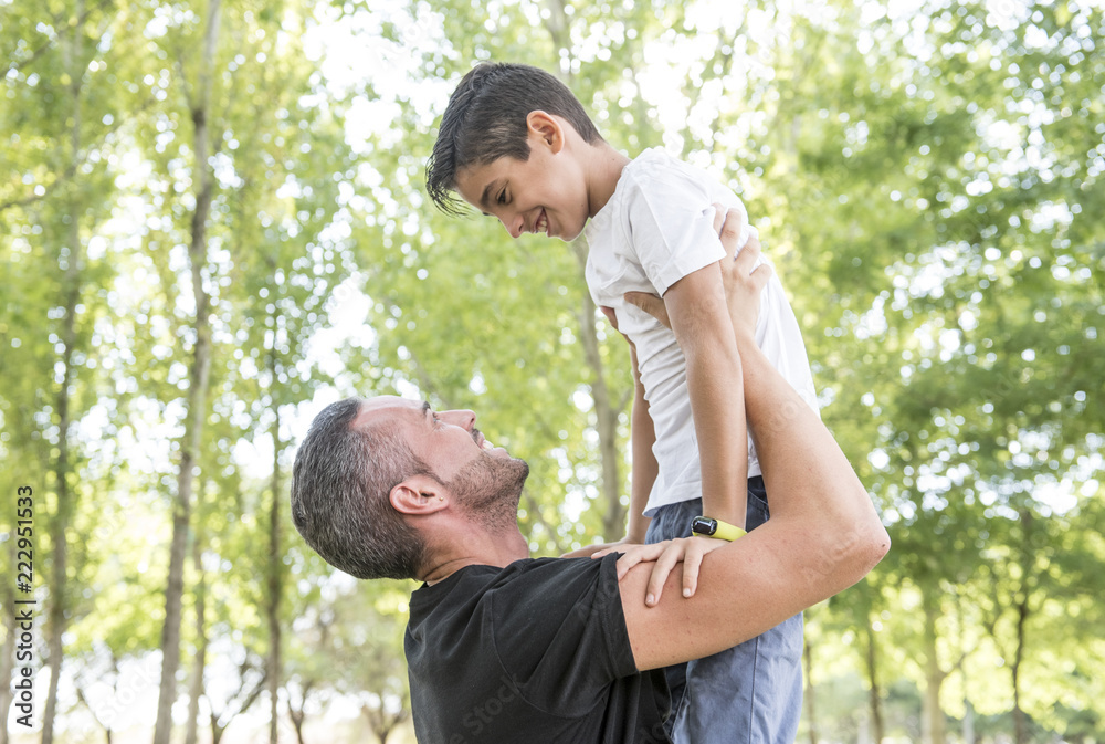Young father posing with his children Young father posing with his children