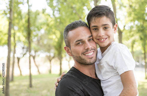 Young father posing with his children